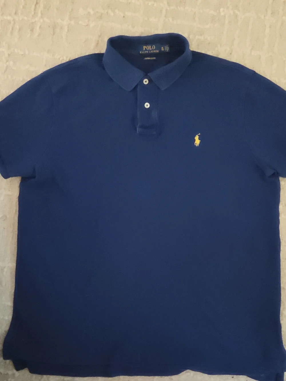 Polo by Ralph Lauren Blue Polo with Yellow Pony, XL Slim Fit
